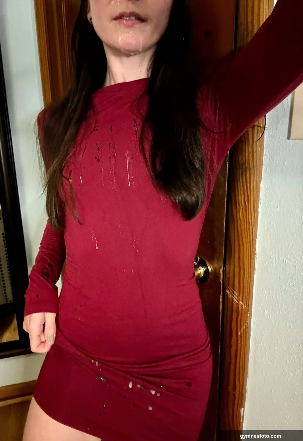 All over my dress and face. The best